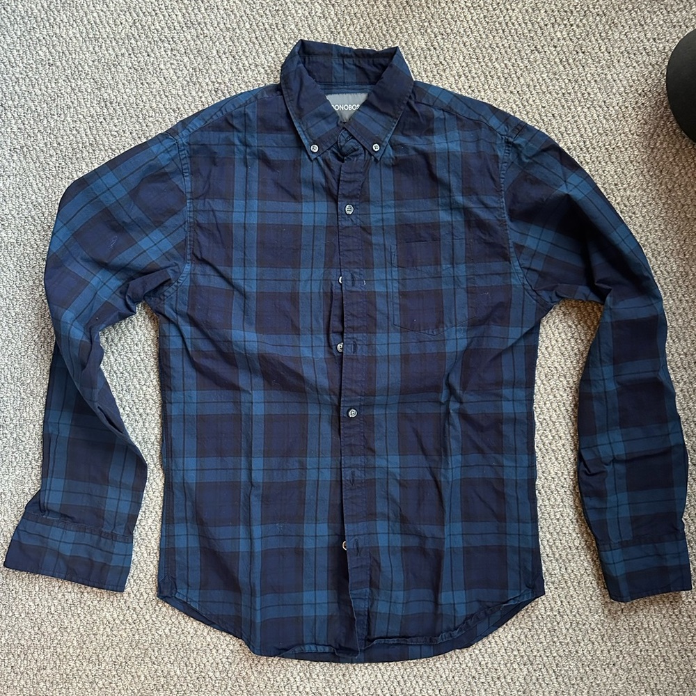 Bonobos Blue & Navy Plaid Button-Down Shirt